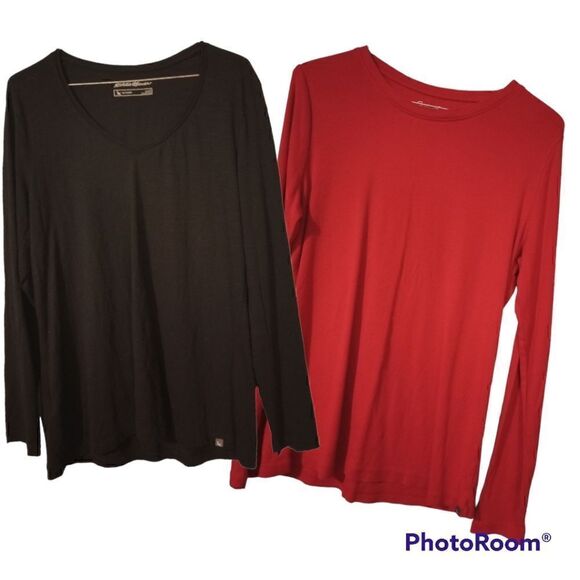 Two Eddie Bauer long sleeve tee shirts - Picture 1 of 7